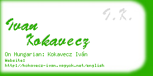 ivan kokavecz business card